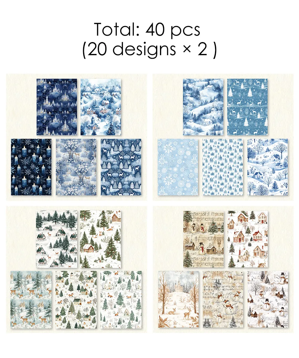 40 Sheets  Winter Tales Material Paper Set