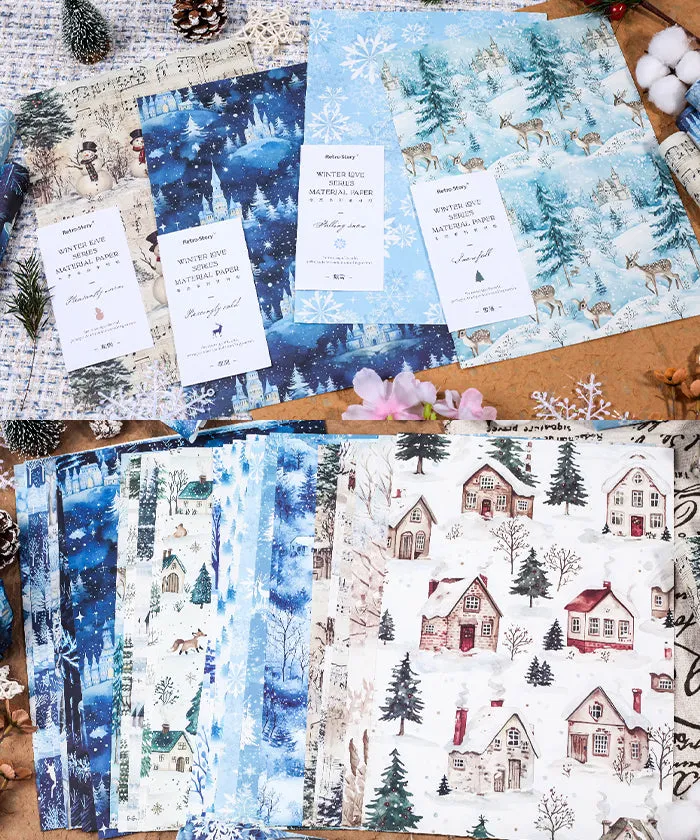 40 Sheets  Winter Tales Material Paper Set