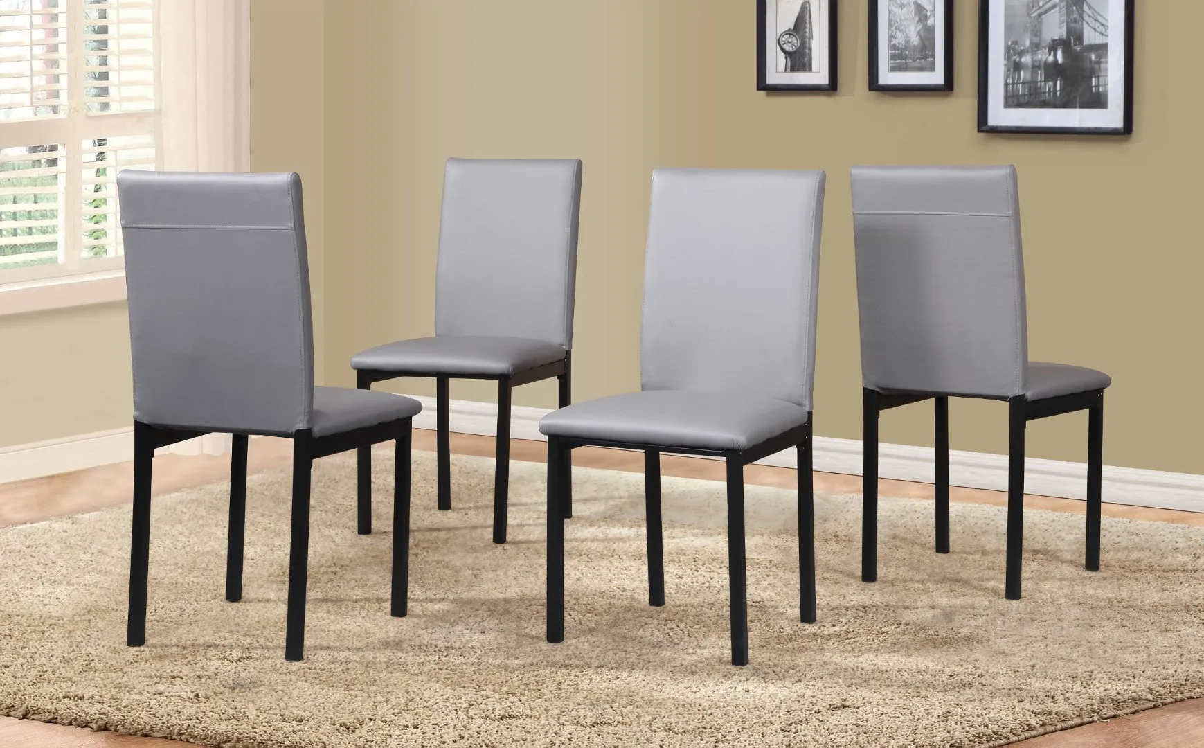 5-Piece Metal Dinette Set with Gray Faux Marble Top, Compact Design
