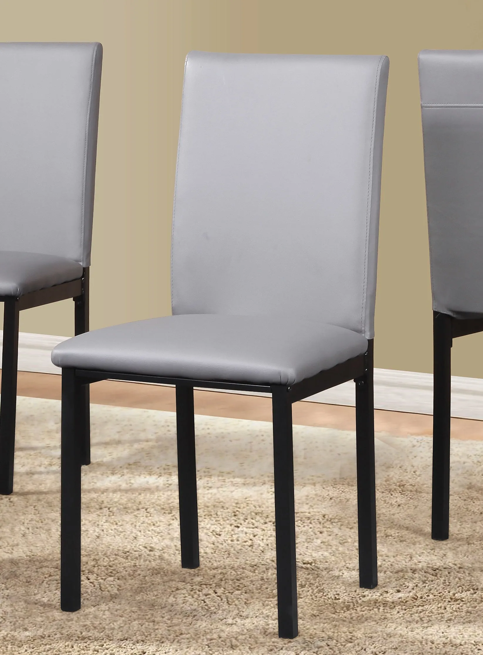 5-Piece Metal Dinette Set with Gray Faux Marble Top, Compact Design