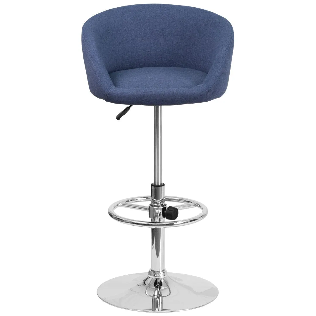 Adjusted DurangoModern Adjustable Height Barstool with Barrel Back, Chrome Base & Swivel Seat
