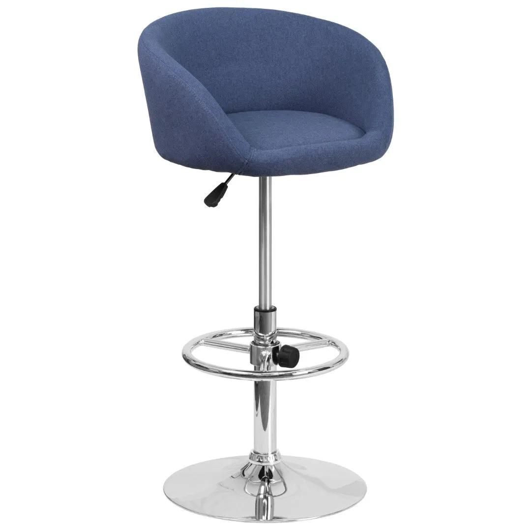 Adjusted DurangoModern Adjustable Height Barstool with Barrel Back, Chrome Base & Swivel Seat