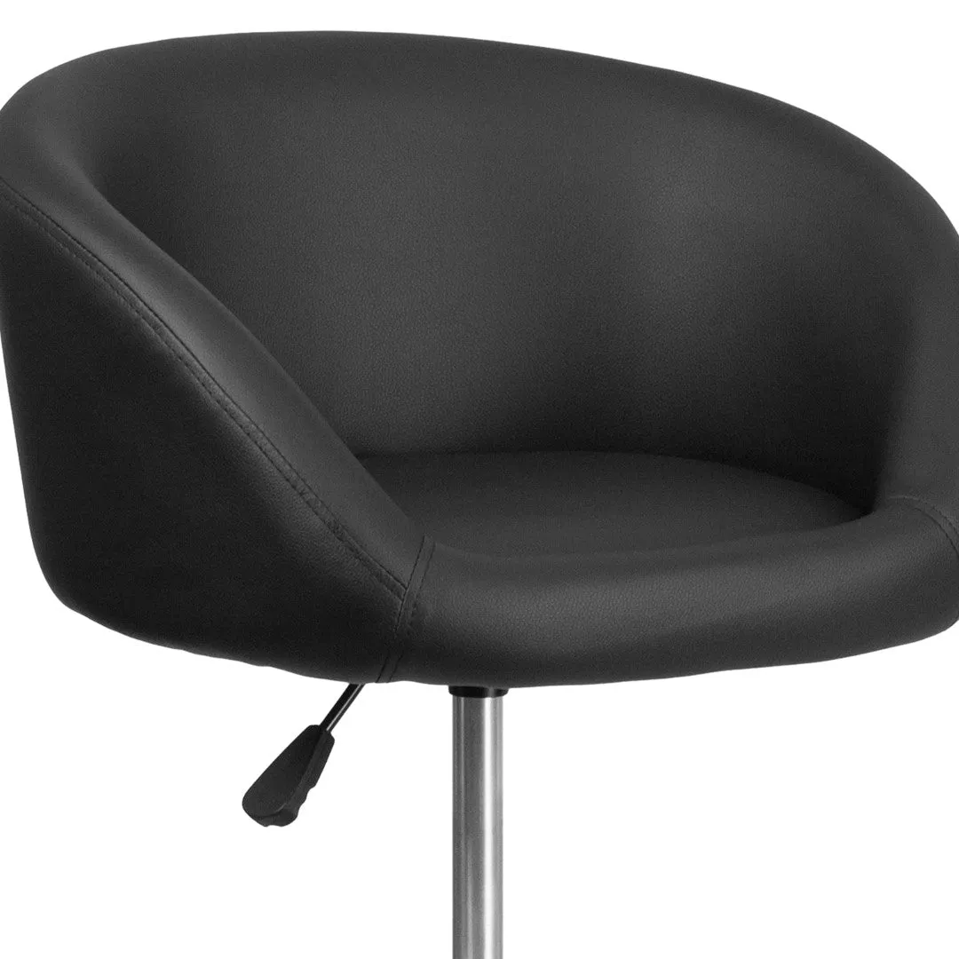 Adjusted DurangoModern Adjustable Height Barstool with Barrel Back, Chrome Base & Swivel Seat