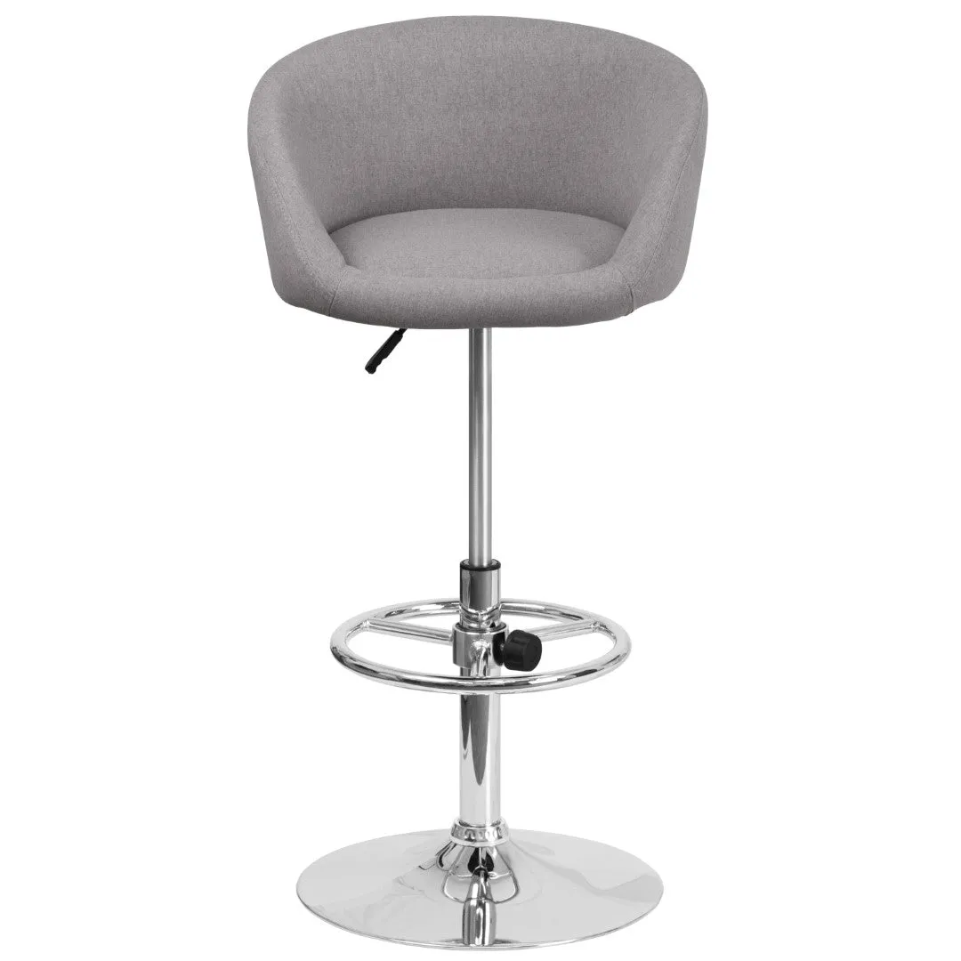 Adjusted DurangoModern Adjustable Height Barstool with Barrel Back, Chrome Base & Swivel Seat