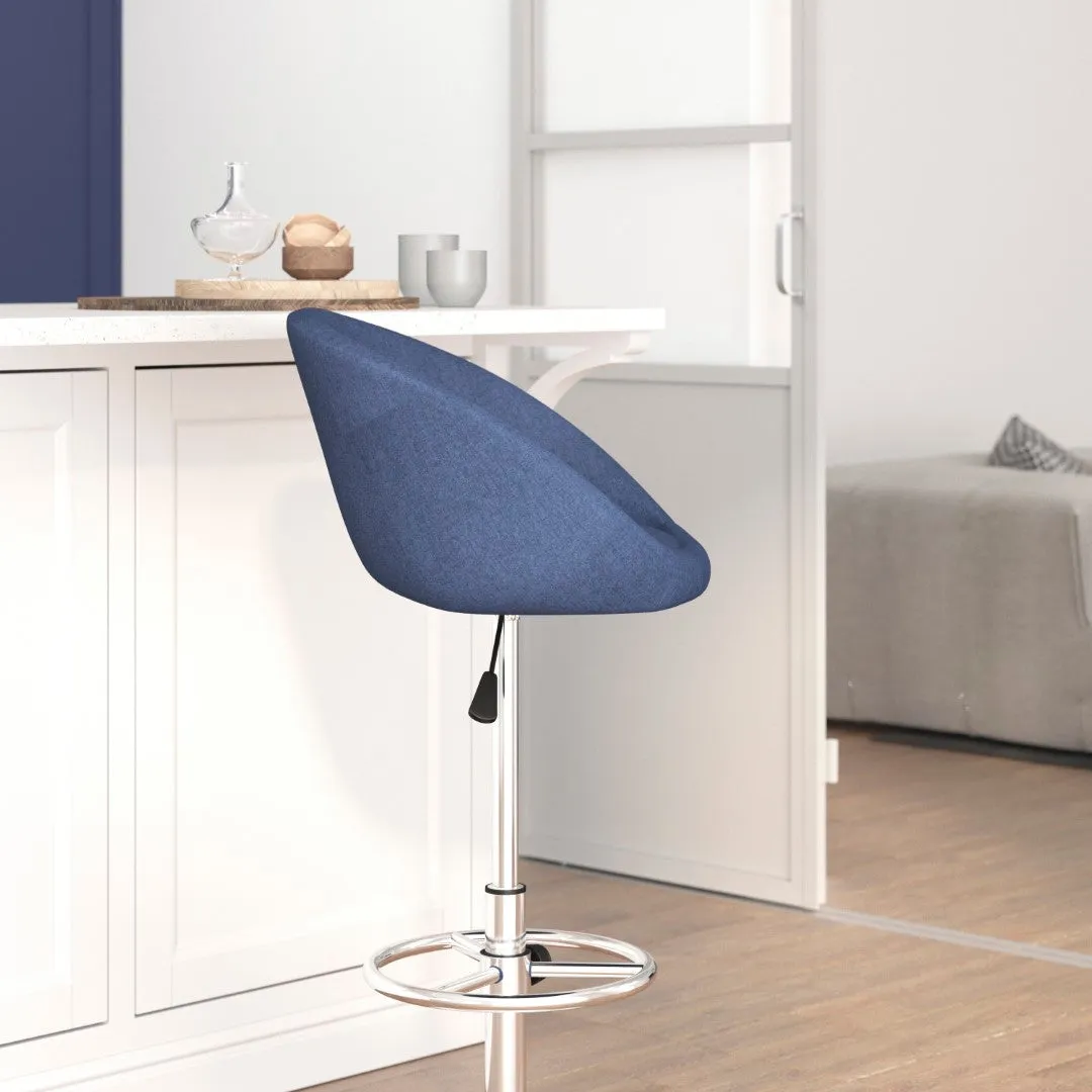 Adjusted DurangoModern Adjustable Height Barstool with Barrel Back, Chrome Base & Swivel Seat