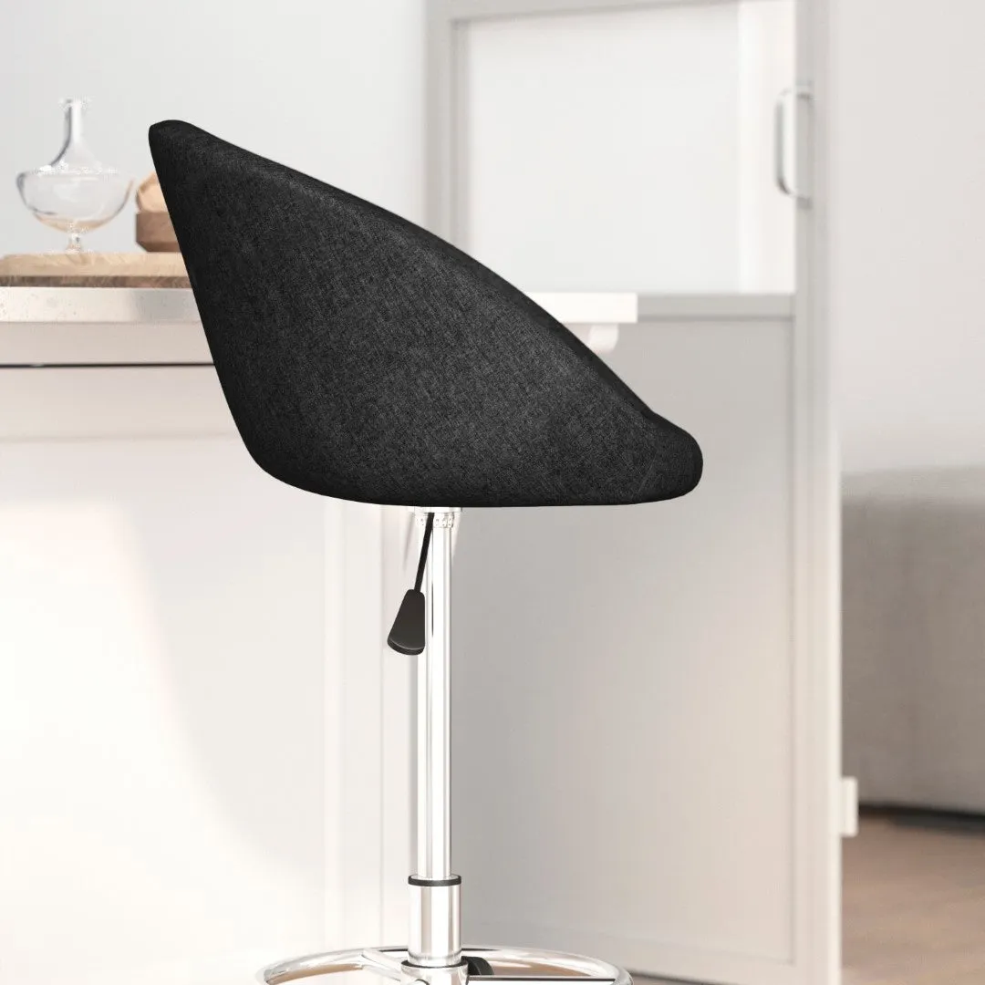 Adjusted DurangoModern Adjustable Height Barstool with Barrel Back, Chrome Base & Swivel Seat