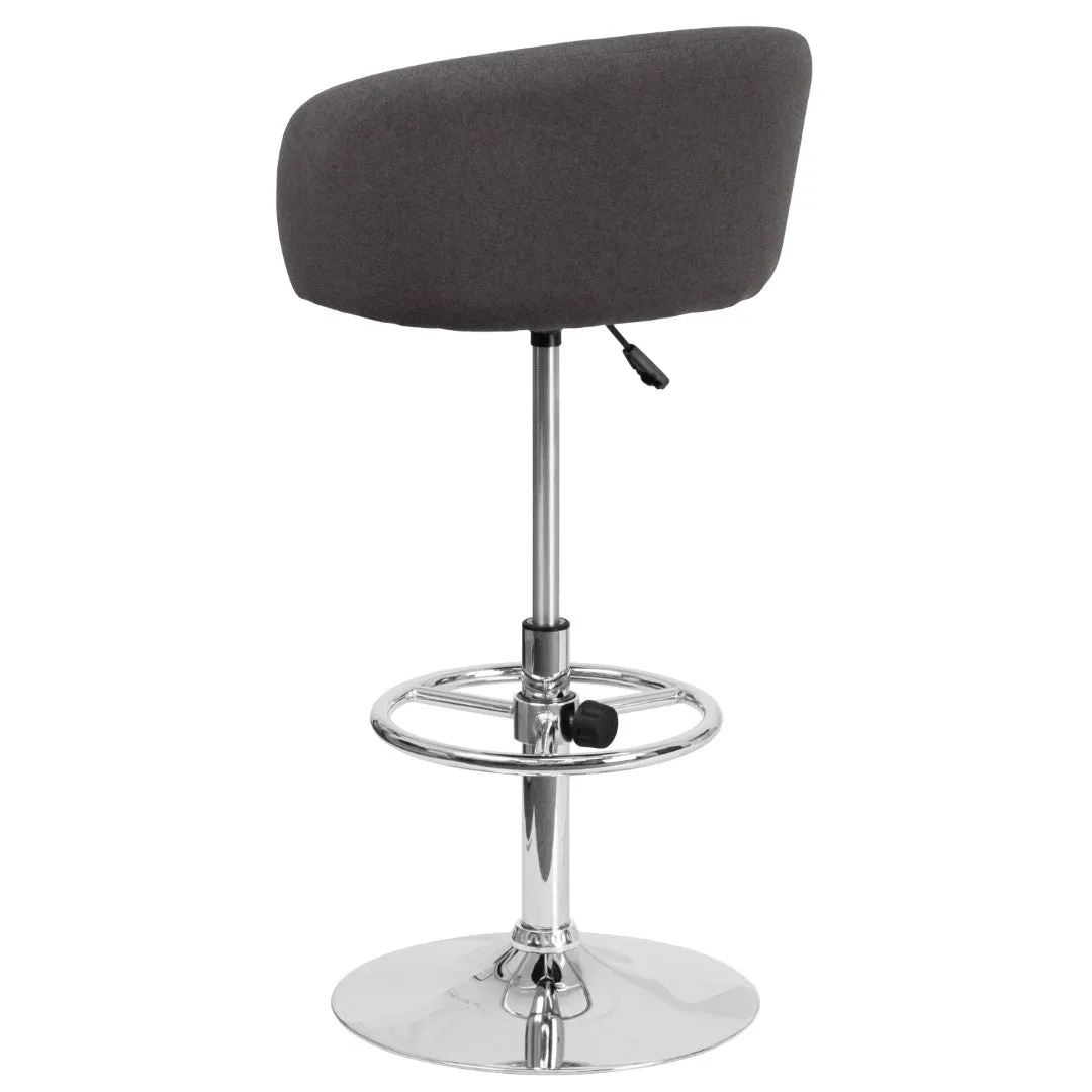 Adjusted DurangoModern Adjustable Height Barstool with Barrel Back, Chrome Base & Swivel Seat