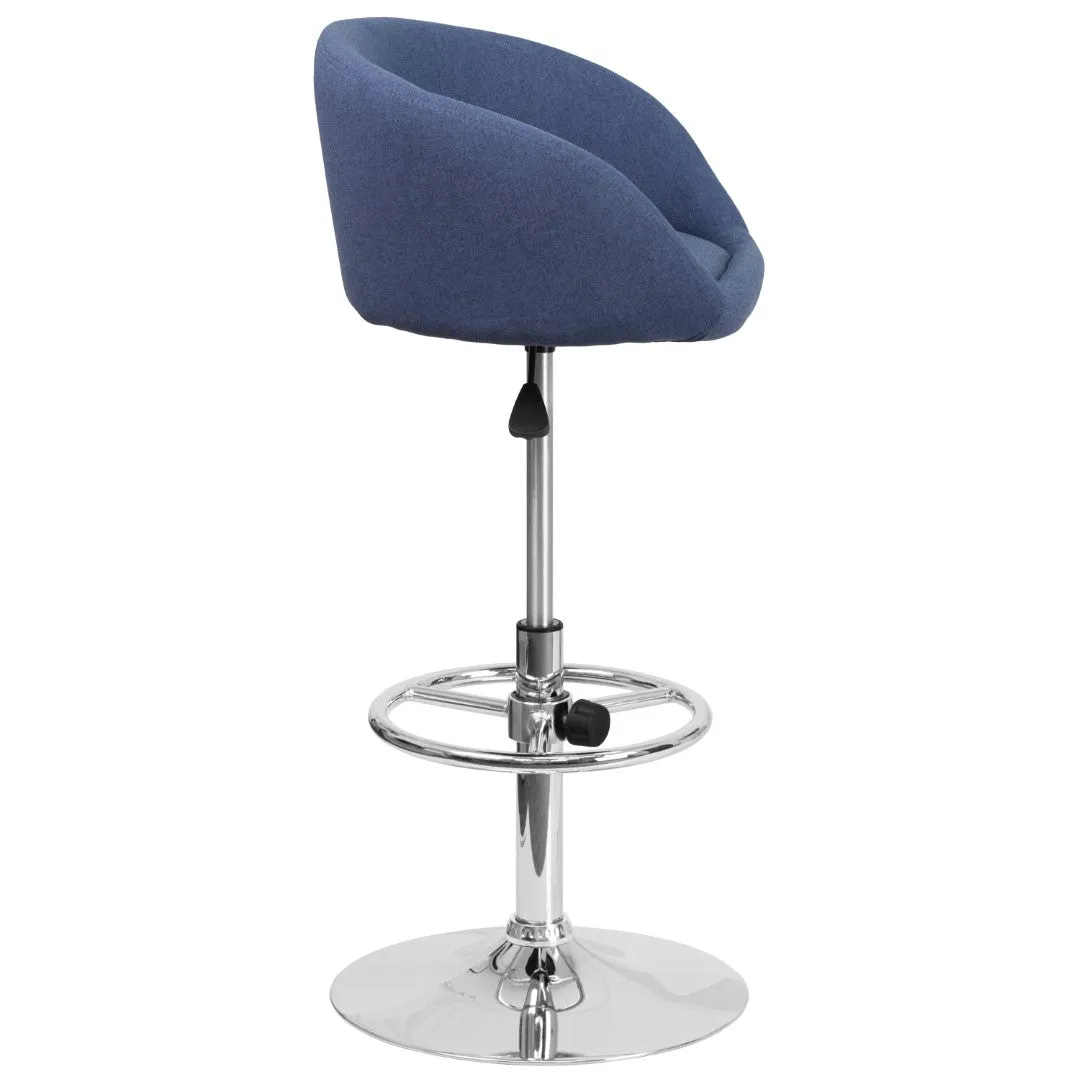 Adjusted DurangoModern Adjustable Height Barstool with Barrel Back, Chrome Base & Swivel Seat