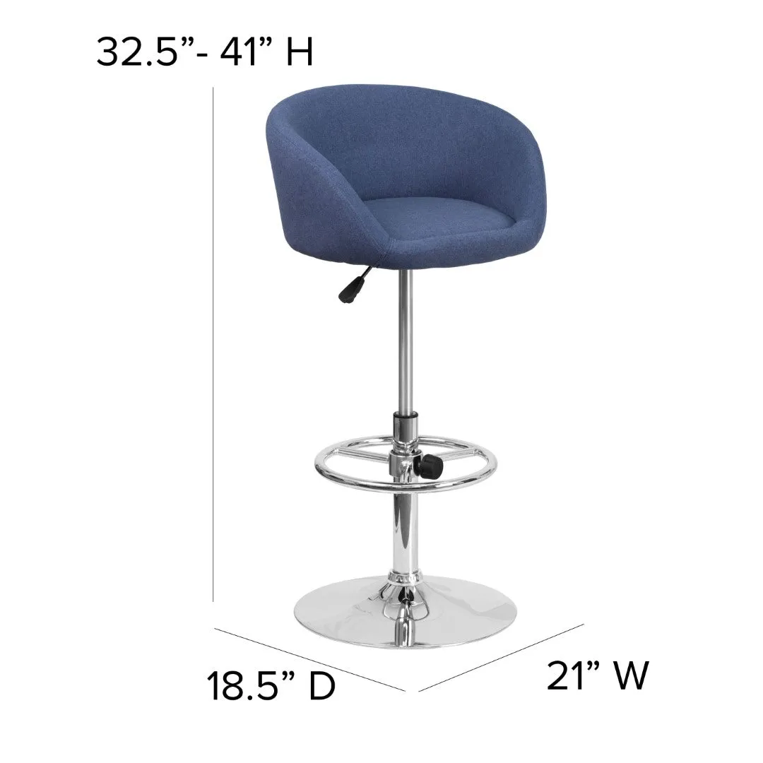 Adjusted DurangoModern Adjustable Height Barstool with Barrel Back, Chrome Base & Swivel Seat