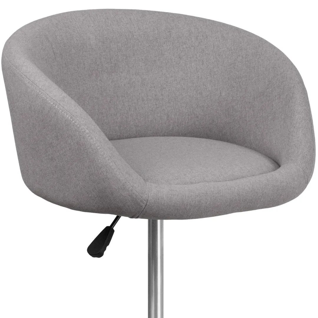 Adjusted DurangoModern Adjustable Height Barstool with Barrel Back, Chrome Base & Swivel Seat