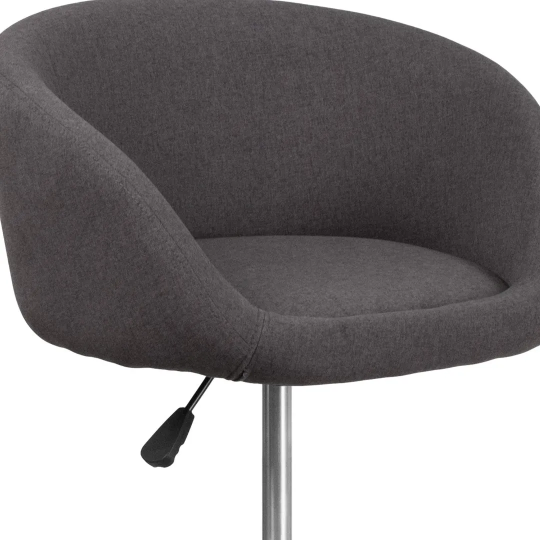 Adjusted DurangoModern Adjustable Height Barstool with Barrel Back, Chrome Base & Swivel Seat