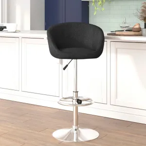 Adjusted DurangoModern Adjustable Height Barstool with Barrel Back, Chrome Base & Swivel Seat
