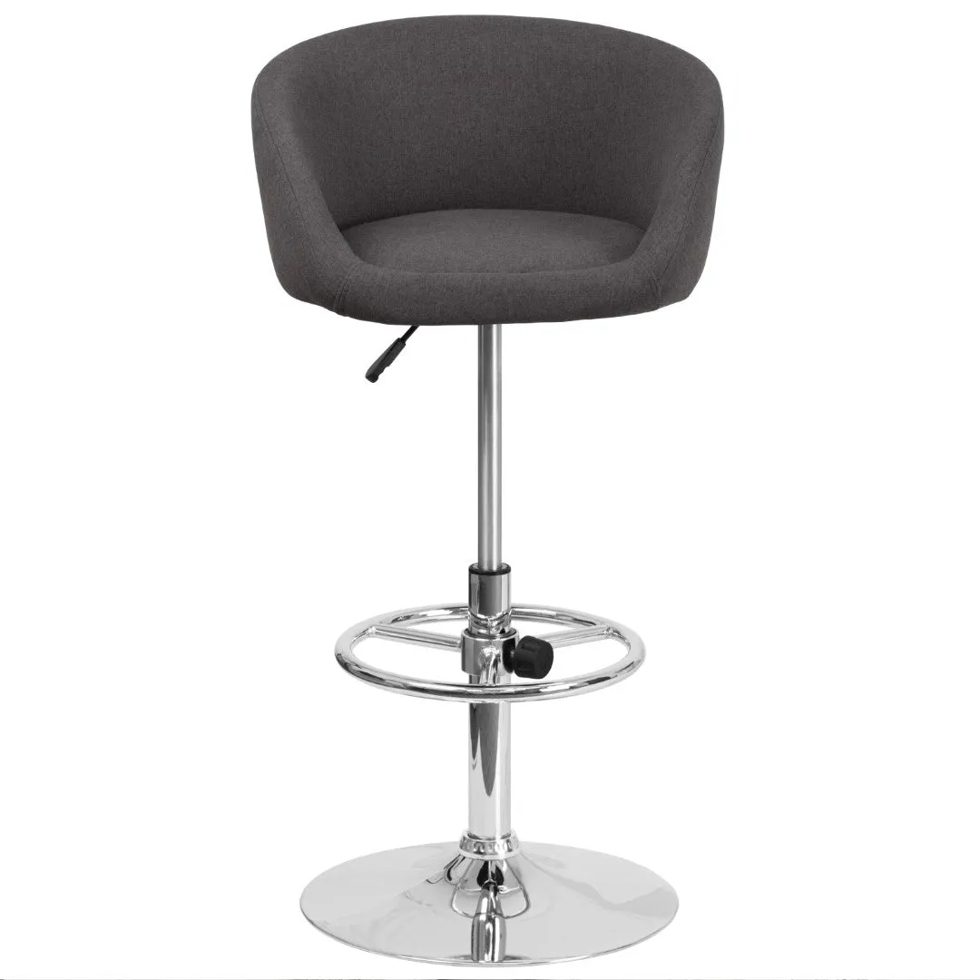 Adjusted DurangoModern Adjustable Height Barstool with Barrel Back, Chrome Base & Swivel Seat