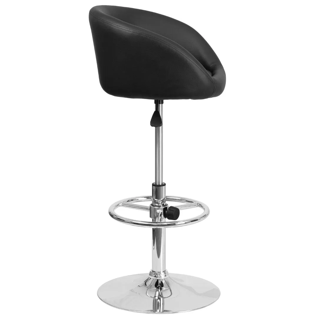 Adjusted DurangoModern Adjustable Height Barstool with Barrel Back, Chrome Base & Swivel Seat