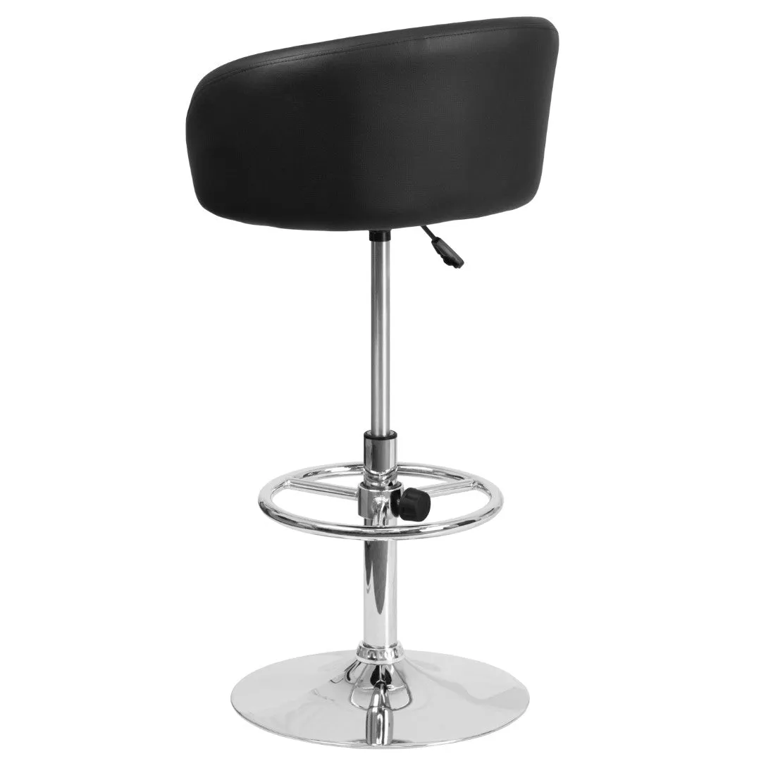 Adjusted DurangoModern Adjustable Height Barstool with Barrel Back, Chrome Base & Swivel Seat