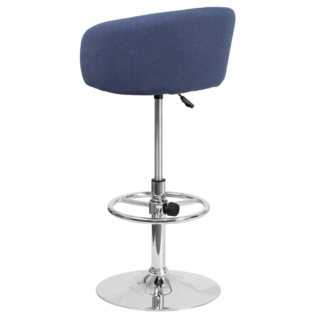 Adjusted DurangoModern Adjustable Height Barstool with Barrel Back, Chrome Base & Swivel Seat