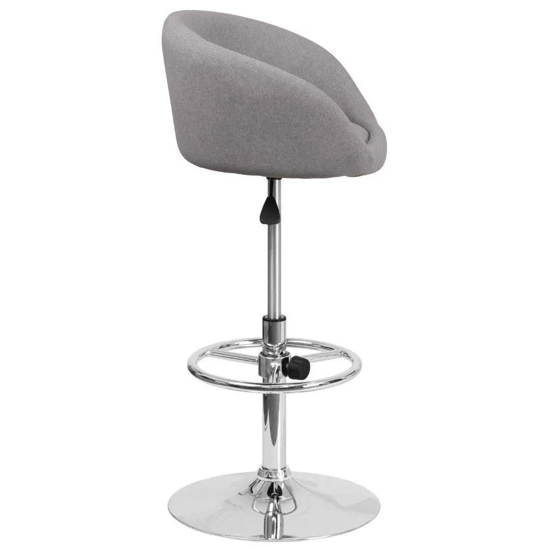 Adjusted DurangoModern Adjustable Height Barstool with Barrel Back, Chrome Base & Swivel Seat
