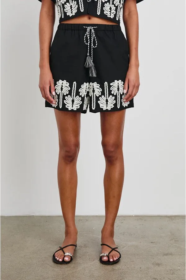 Armanda Short -Black Ivory Palm Trees