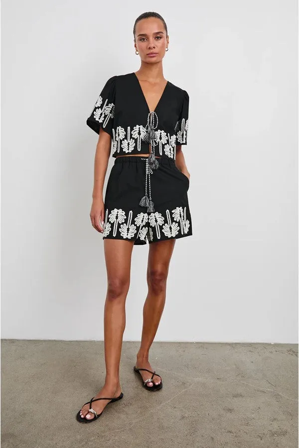 Armanda Short -Black Ivory Palm Trees
