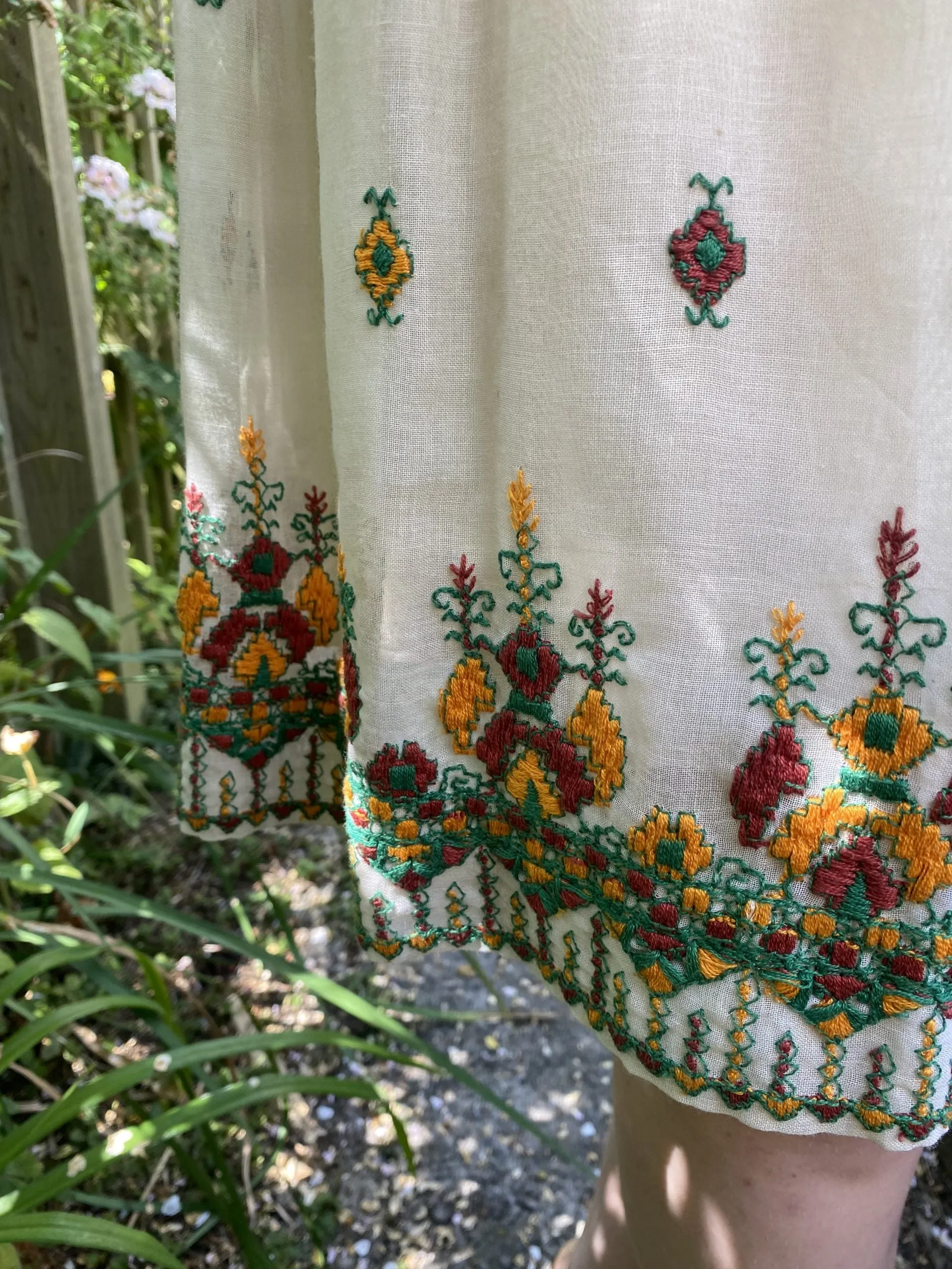 Beautiful 1970s Embroidered Folk Dress