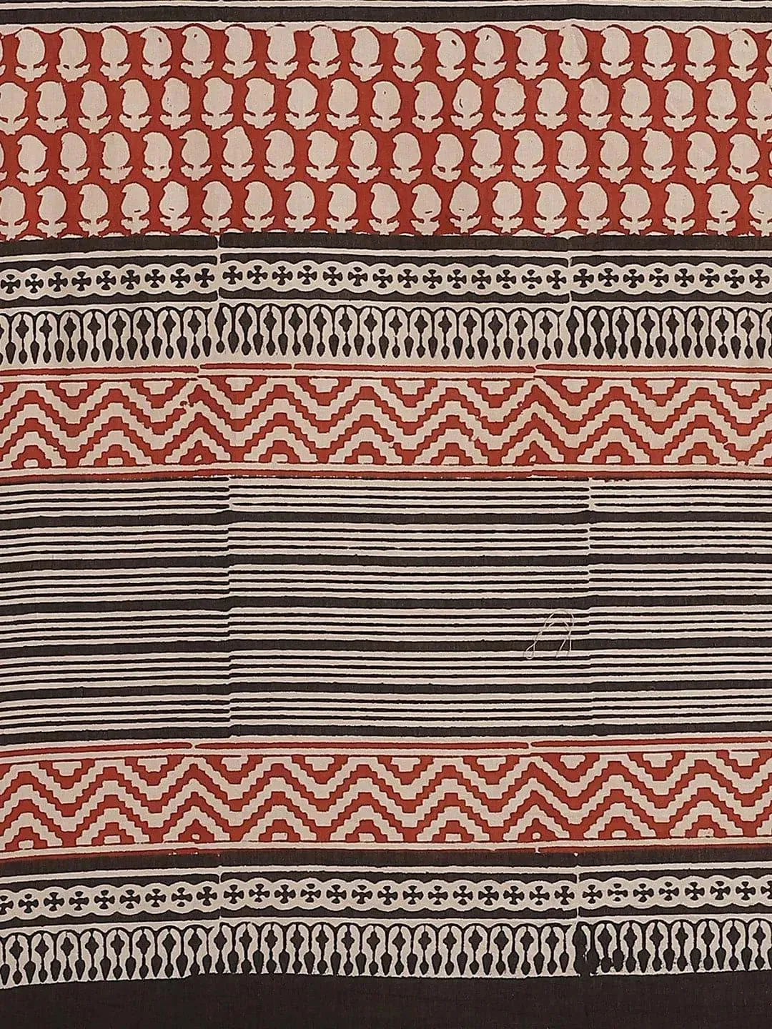 Beige Printed Cotton Saree