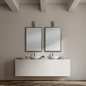 Black Gray Metal Vertical Frame Wall Mirror By Homeroots
