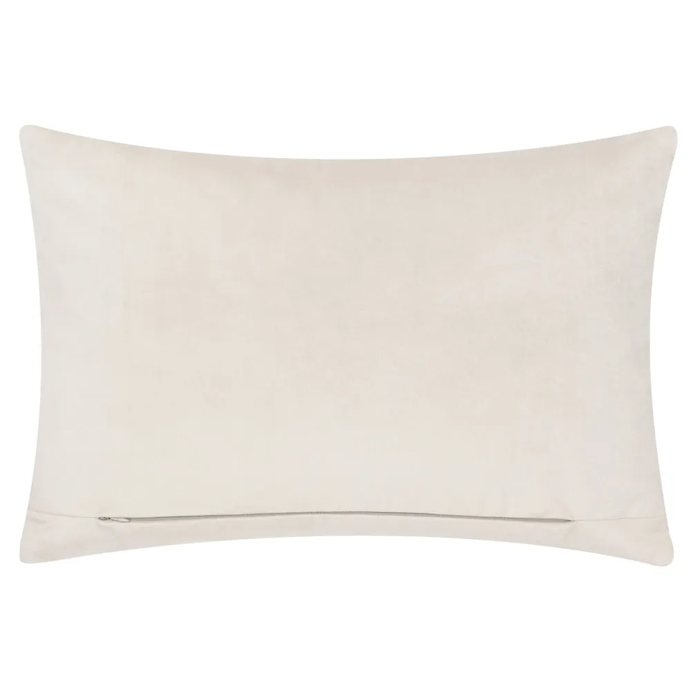 Brook Embroidered Velvet Cushion Linen
