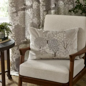 Brook Embroidered Velvet Cushion Linen