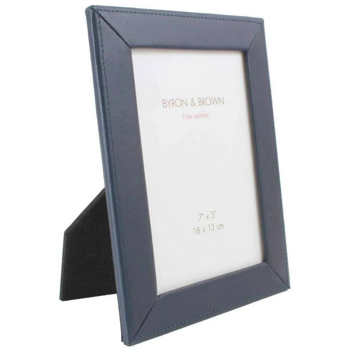 Byron and Brown Slim Classic Nappa Leather 7 x 5 Photo Frame - Dark Blue
