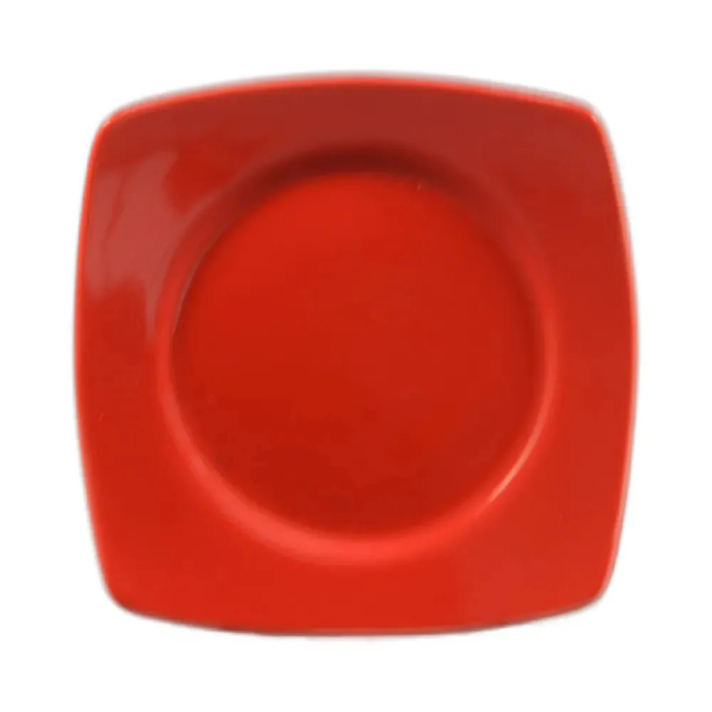 CAC China R-SQ8-R Round In Square Plate Red 8 7/8" Case of 24 Pcs