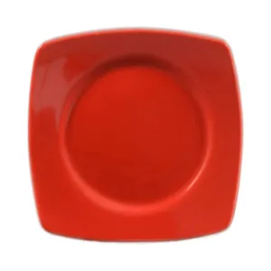 CAC China R-SQ8-R Round In Square Plate Red 8 7/8" Case of 24 Pcs