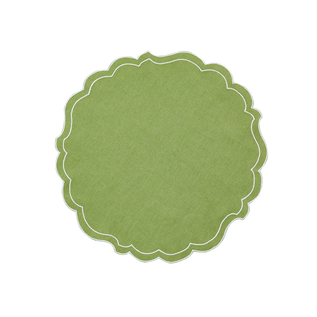 Coated Linen Papersmooth Placemat Green/White