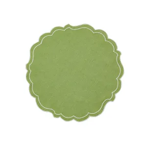 Coated Linen Papersmooth Placemat Green/White