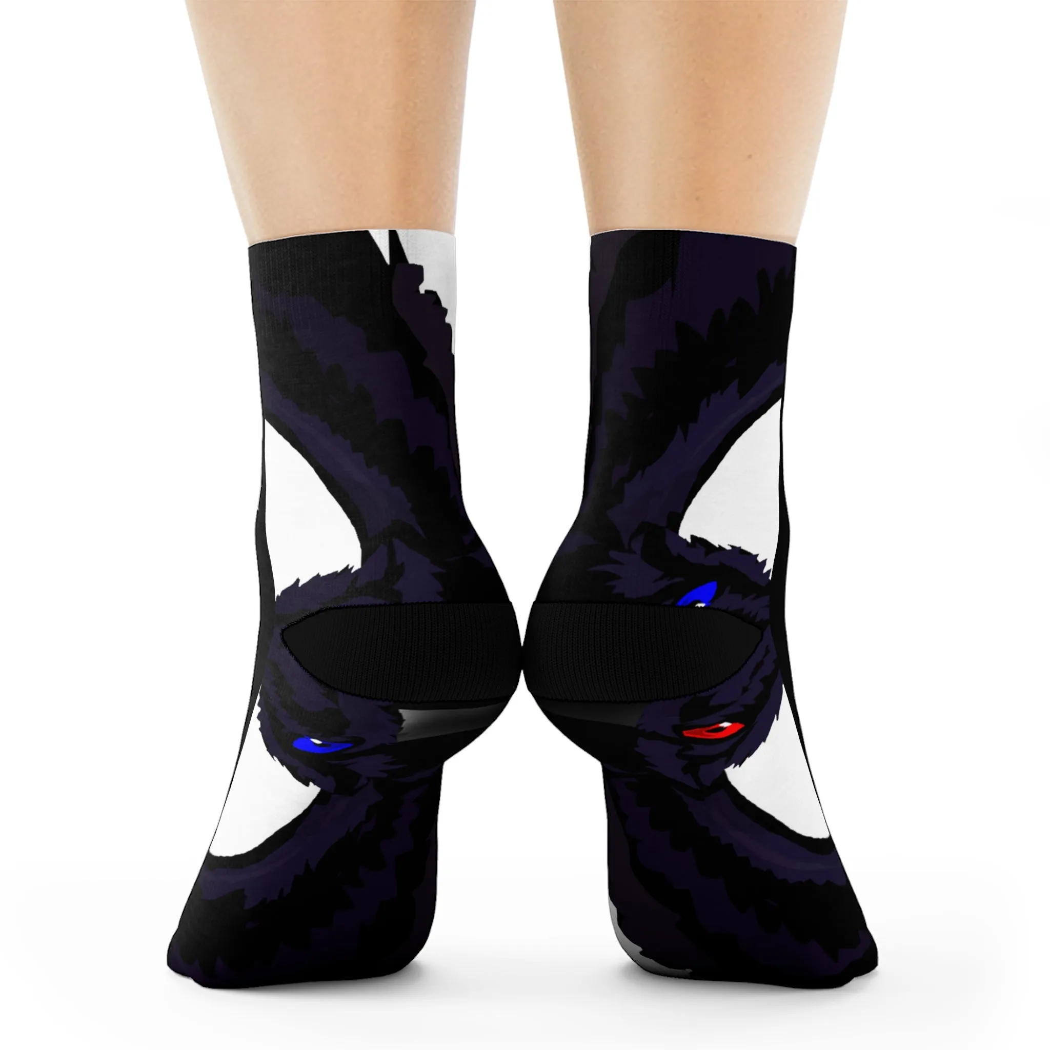 Crowgodshi First Generation Limited Edition Black Socks, WHITE LOGO