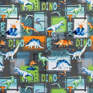 Cuddle® Prints - T-Rex Graphite Digitally Printed Minky Yardage