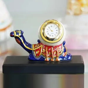 Daksh Fashion Hub Handcrafted Marble Camel Clock Timeless Elegance for Interior Decor Your Home