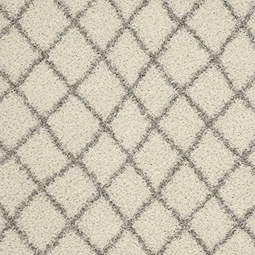 Dallas Shag Collection  Ivory and Grey Area Rug (8' x 10')