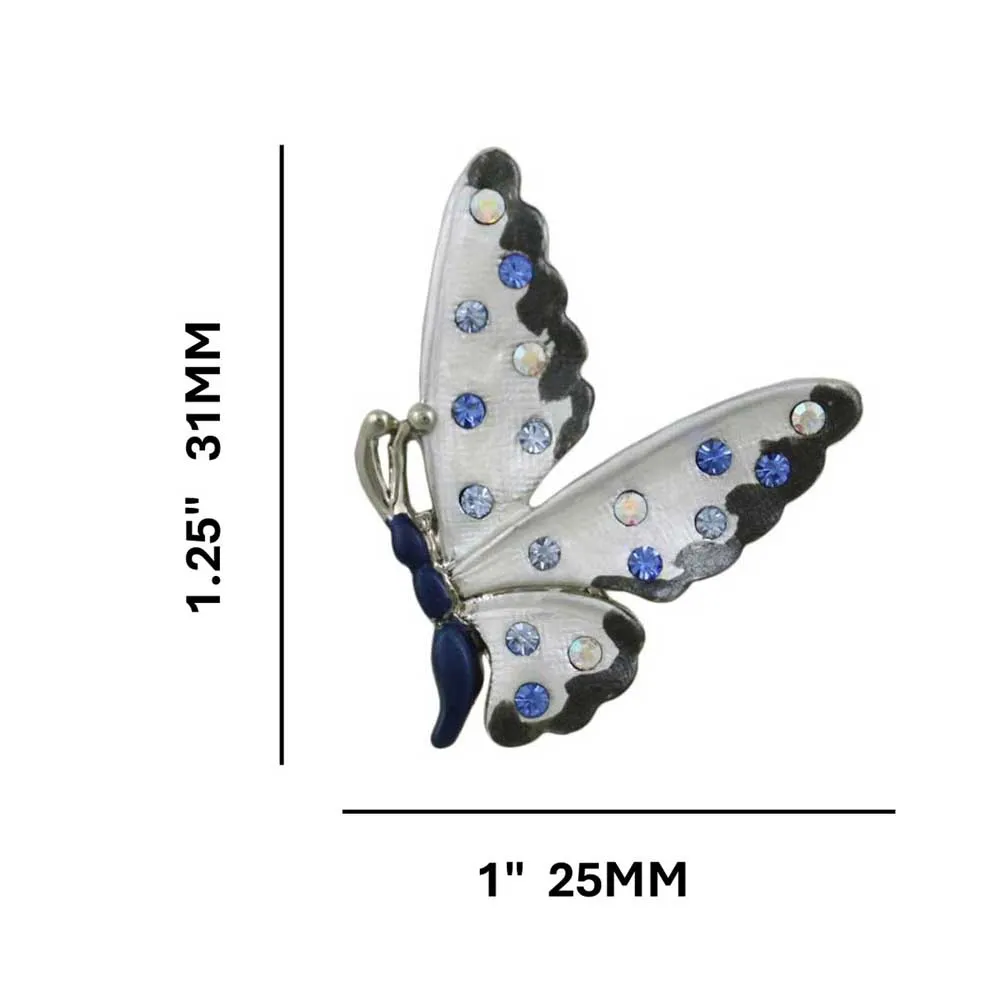 Dark Blue and Gray Butterfly Lapel Tac Pin - SPA481A