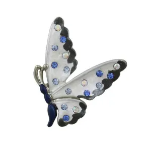 Dark Blue and Gray Butterfly Lapel Tac Pin - SPA481A