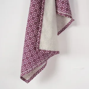 DOMINOTERIE Plum Printed Kitchen Towel, geometrical pattern, 100% cotton, size 20"X28"