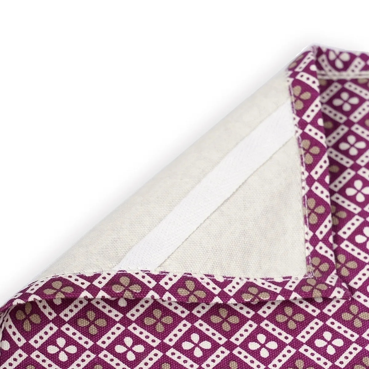 DOMINOTERIE Plum Printed Kitchen Towel, geometrical pattern, 100% cotton, size 20"X28"