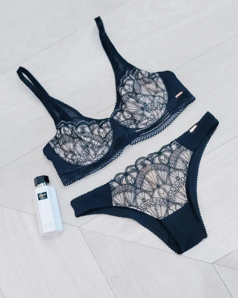 Dorina Black/Nude Embroidered Bikini