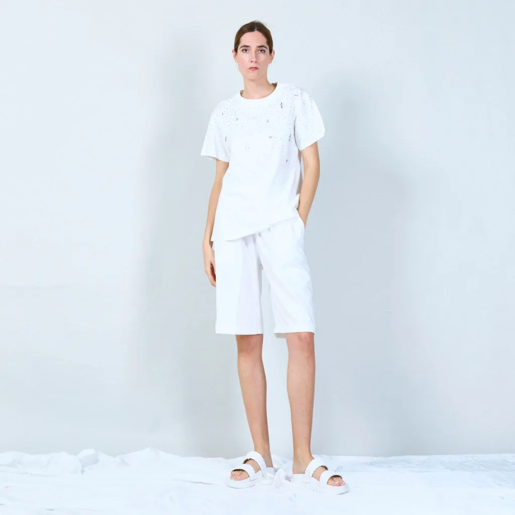 Elegant t-shirt with embellished details wholesale