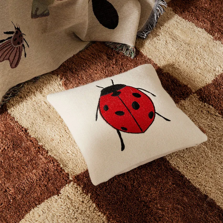 ferm LIVING | Forest Embroidered Cushion - Ladybug