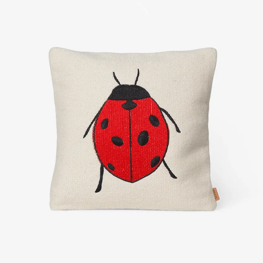 ferm LIVING | Forest Embroidered Cushion - Ladybug