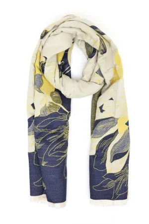 FLORAL BLOOM SCARF-BEIGE