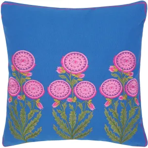 Floral Gearldin Embroidered Cotton Pillow by Bareens Designer Rugs