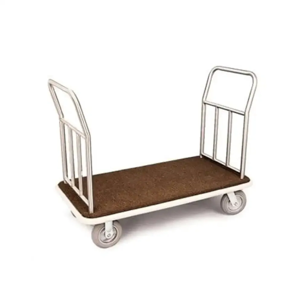 Forbes Industries 2592 50" Platform Luggage Cart (2) Brushed Stainless Steel Handles