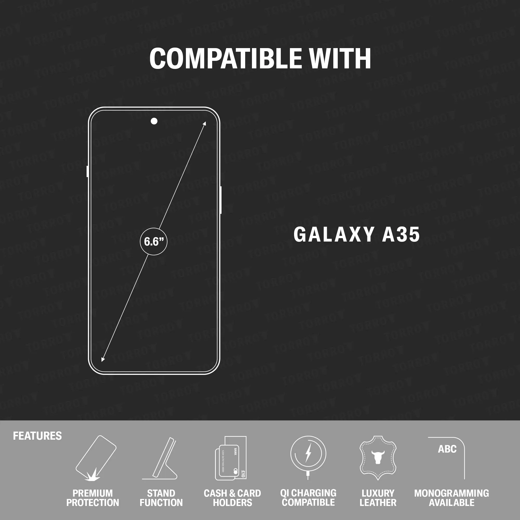 Galaxy A35 Leather Wallet Case (with Stand Function)