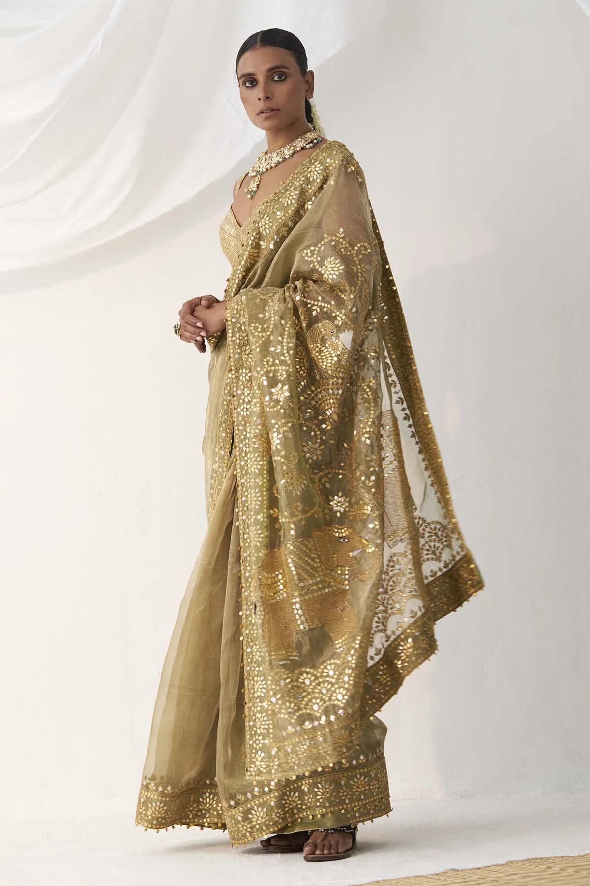 Ghunghroo Embroidered Saree